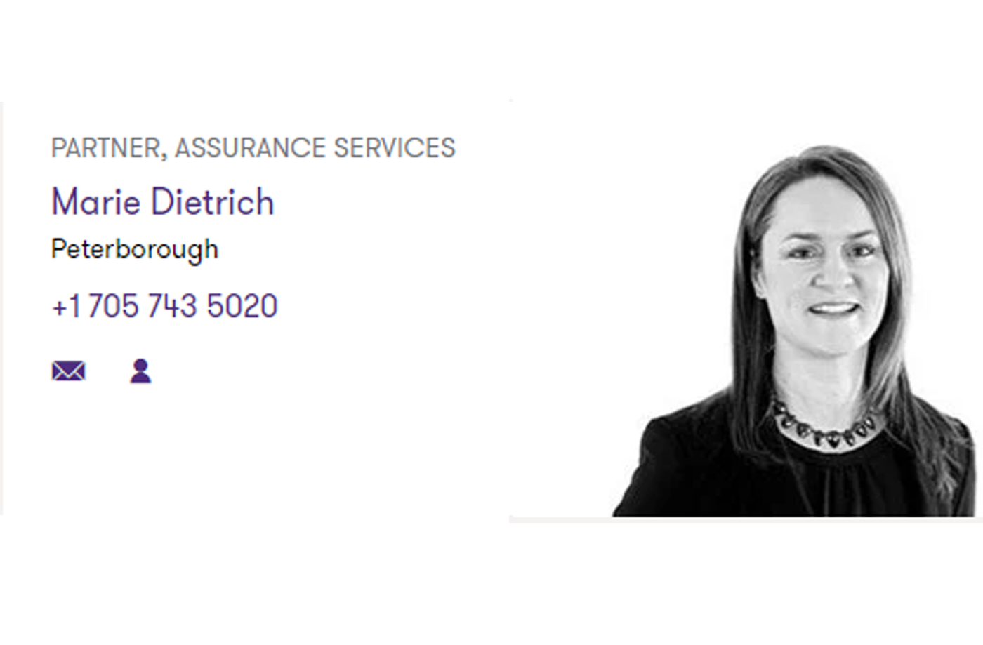 Marie Dietrich, Partner, Assurance Services, Peterborough, 1-705-743-5020
