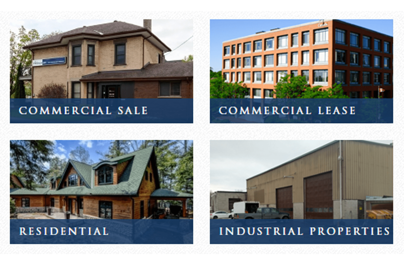 commercial sale, commercial lease, residential, industrial properties