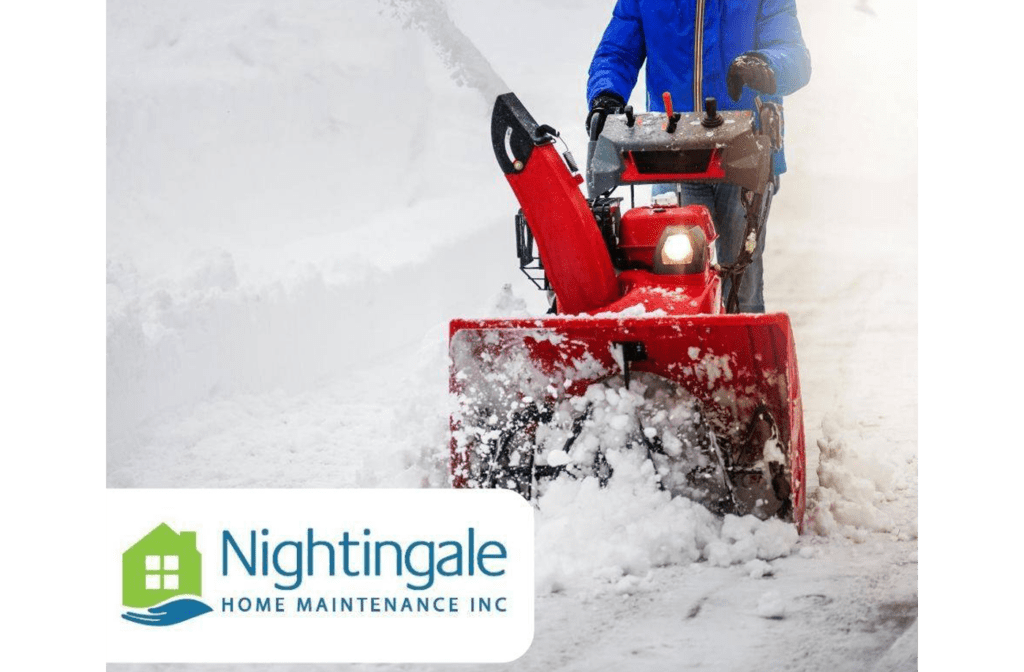 Person using a snowblower